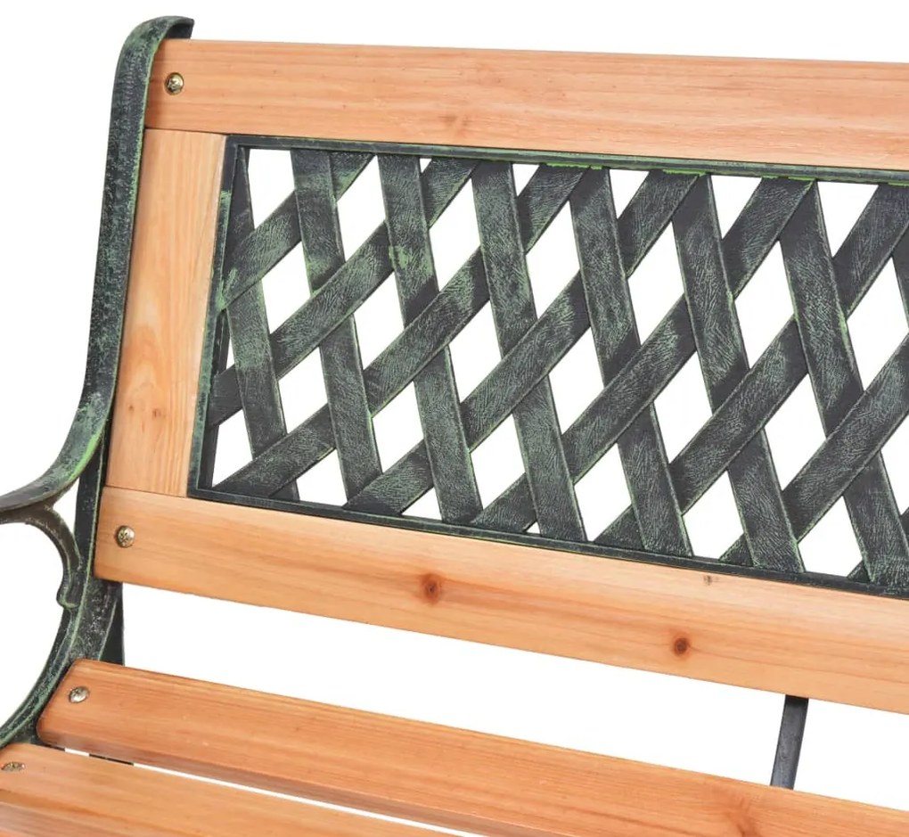 öntöttvas és tömör fenyőfa kerti pad 116 cm