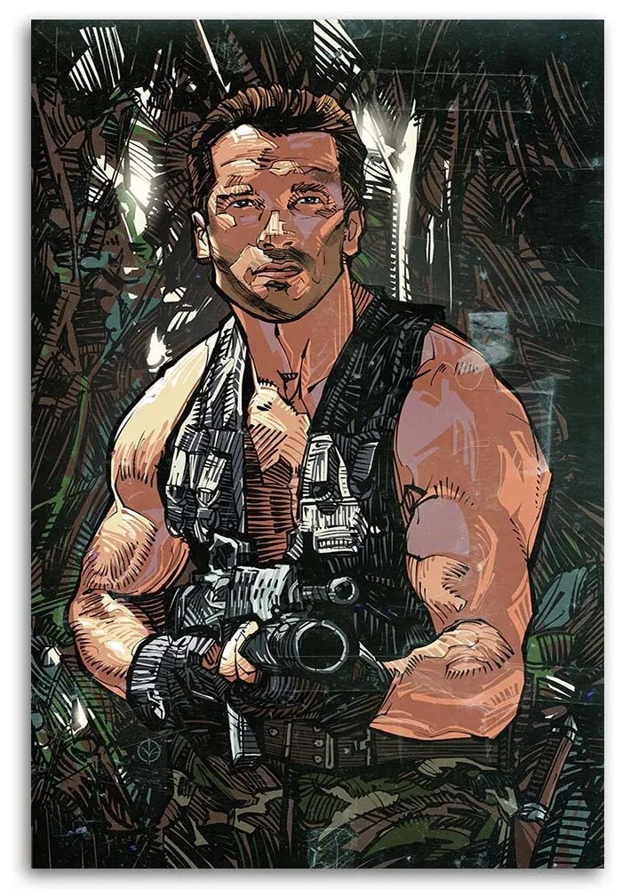 Gario Vászonkép Ragadozó, Arnold Schwarzenegger - Nikita Abakumov Méret: 60 x 90 cm