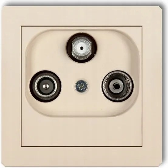 Bézs Rtv-sat végcsatlakozó aljzat 1DGS Deco Karlik