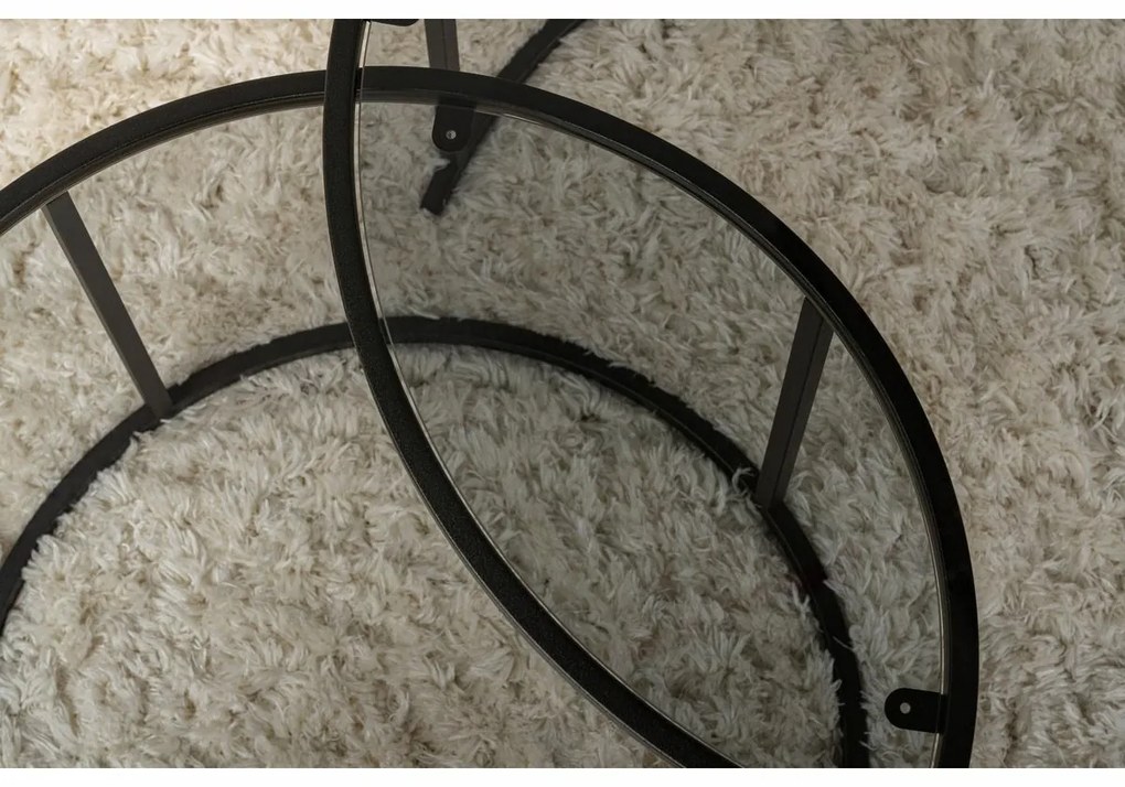 Aurum Black and Grey dohányzóasztal szett 80cm, 2 db