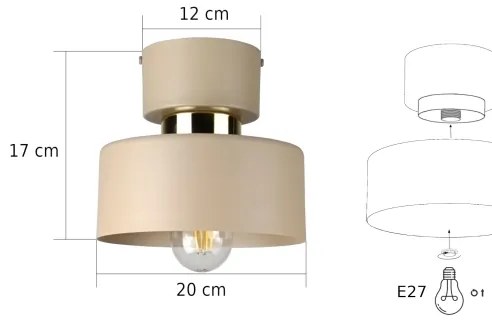 Mennyezeti lámpatest IGNIA 1xE27/60W/230V bézs