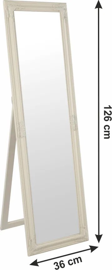 Tükör, krém színű fa keret, MALKIA tip 12