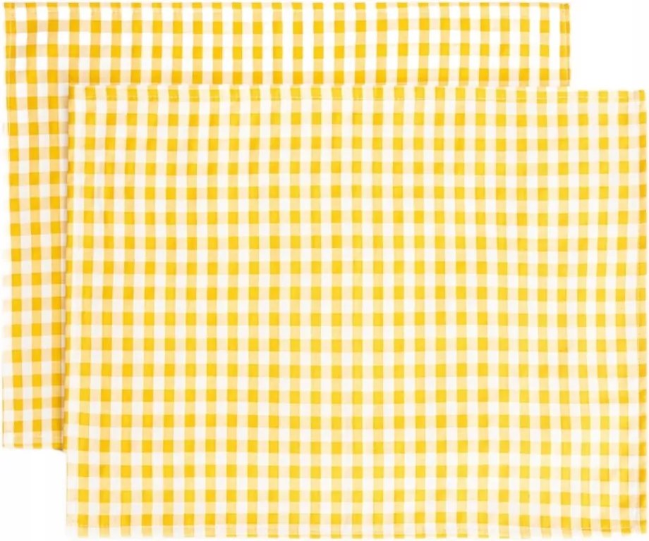 Alambra alátét szett sárga kockás, 2db 2*35x45cm Homla