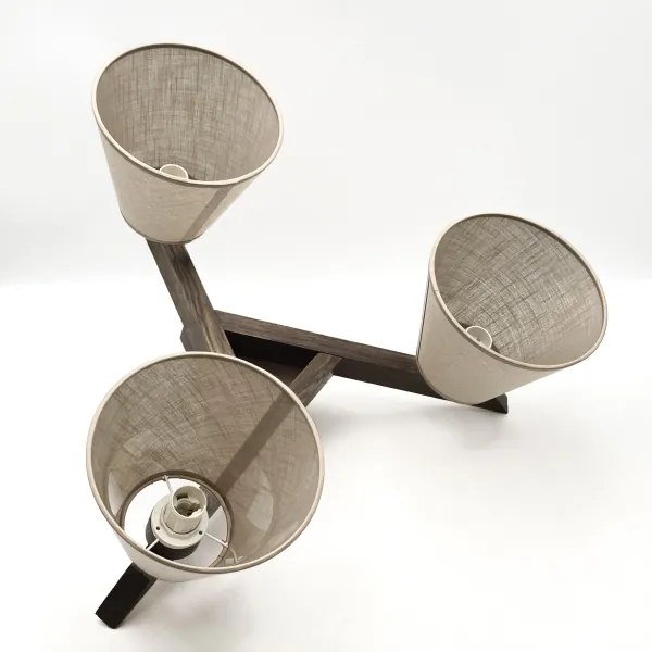 Brilagi - LED felületre szerelt csillár ANTHONY 3xE14/40W/230V tölgy/dió/bézs.