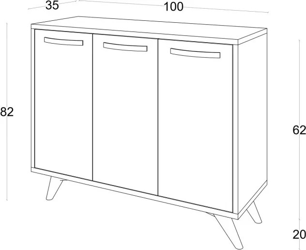 Piffa konyhaszekrény, tölgy-antracit, 100 cm