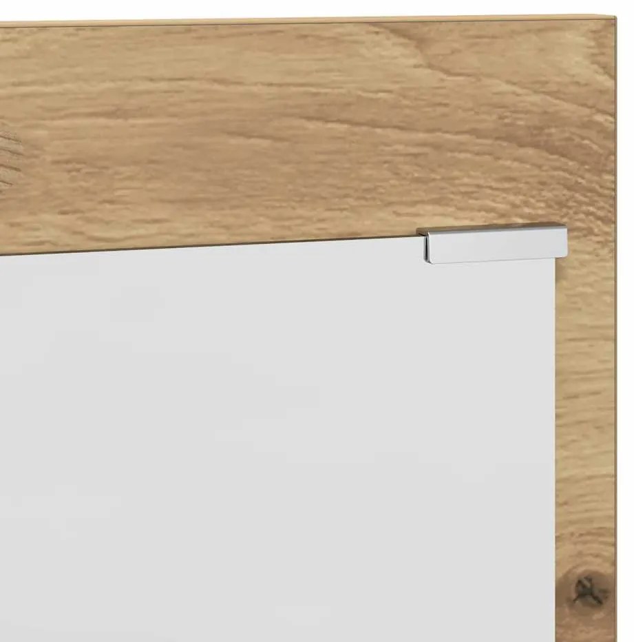 Fali Kabáthorog tükörrel kézműves tölgy 70 x 10 x 90 cm Faanyag