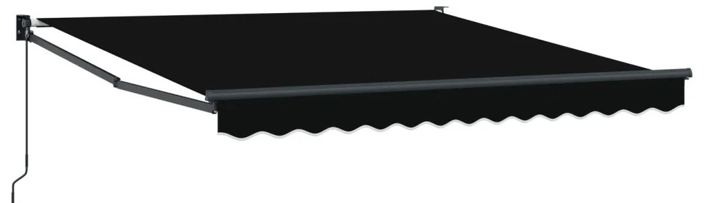 Manuális Behúzható Napernyő Fekete 300x250 cm