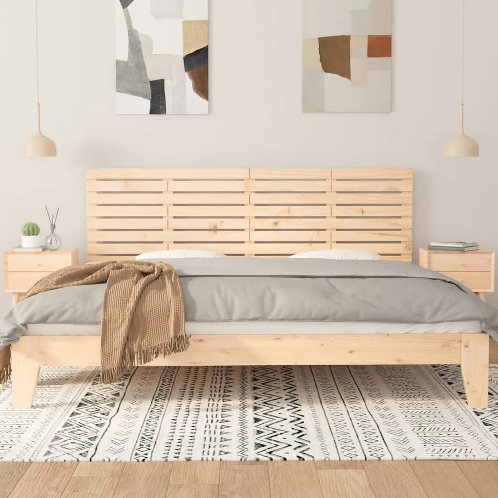 tömör fenyőfa fali fejtámla 186x3x63 cm