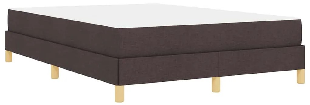 Boxrugós ágy Barna 140 x 200 cm Textil és mérnöki fa