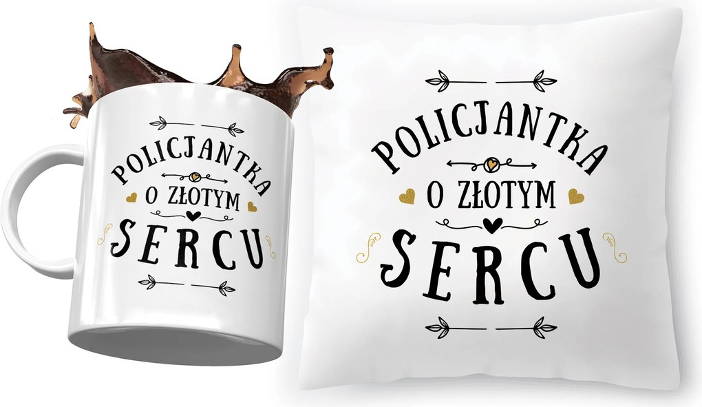 Rendőrnőnek Párna Ajándék Bögre Szett Nyomtatott Fotóval