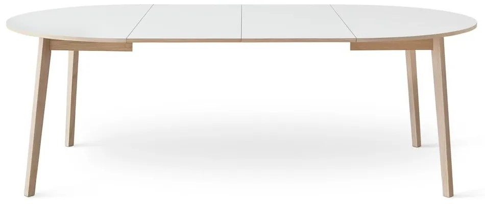 Kerek bővíthető étkezőasztal fehér asztallappal és hosszabbító asztallappal ø 130 cm Single – Hammel Furniture