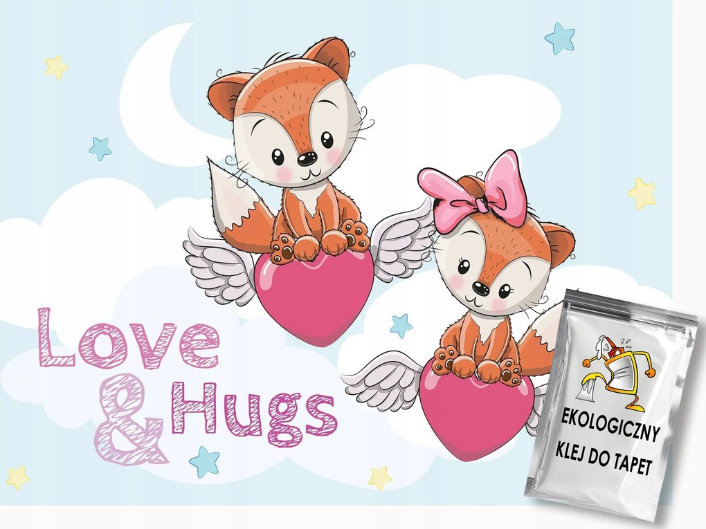 Fotótapéta Flizelina Gyerekeknek Róka Ég Szív 350x250 ragasztó