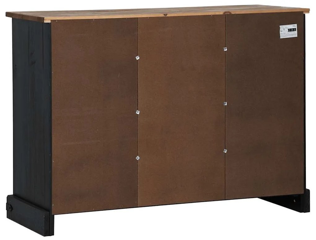 HALDEN fekete tömör fa komód 2 tolóajtóval 112x40x80 cm
