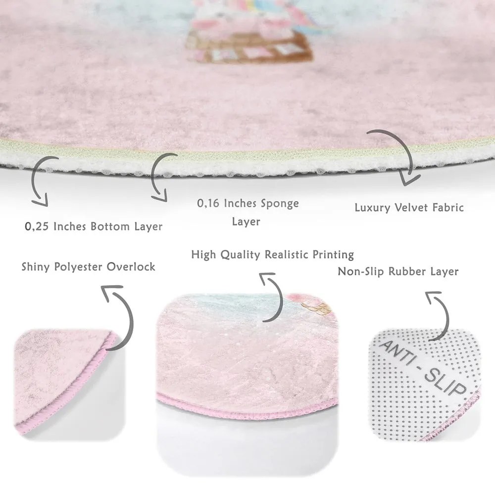Rózsaszín gyerek szőnyeg ø 80 cm Comfort – Mila Home