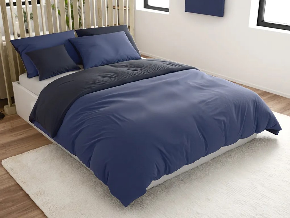 Pamut ágynemű MONOCHROMATIC szürke-kék Ágyneműhuzat mérete: 70 x 90 cm | 140 x 200 cm