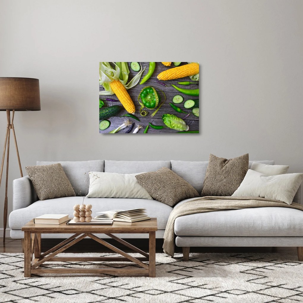 Zöldség képe (üvegen) (70x50 cm)
