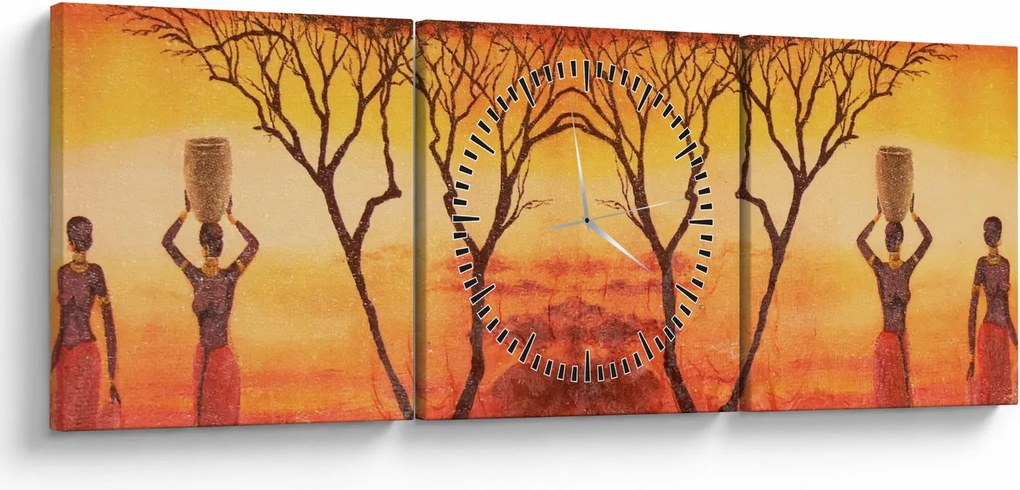 Kép - afrikai szavanna (órával) (90x30 cm)
