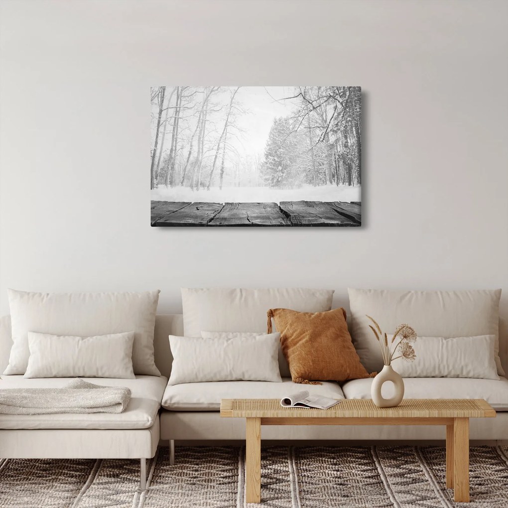 Kép - Fából készült móló télen (90x60 cm)