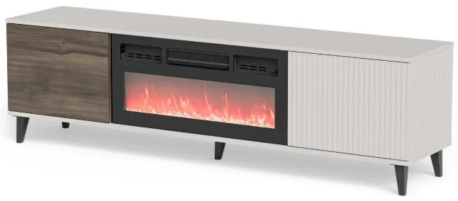 Random 2 RTV-180K TV állvány kandallóval kasmír/dió 180cm