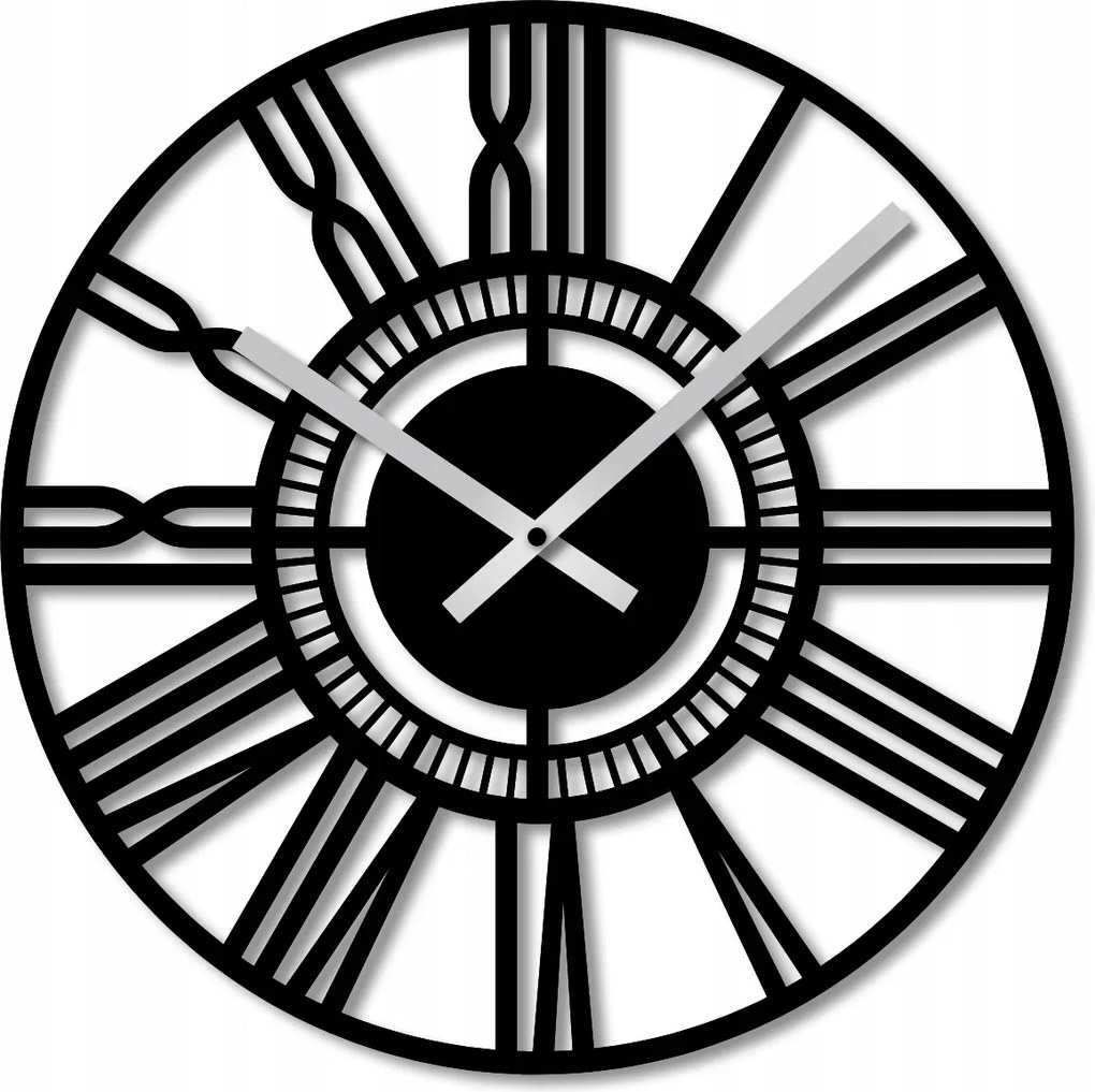 Falióra 60cm Fa Falióra Fekete Minimalista Kerek