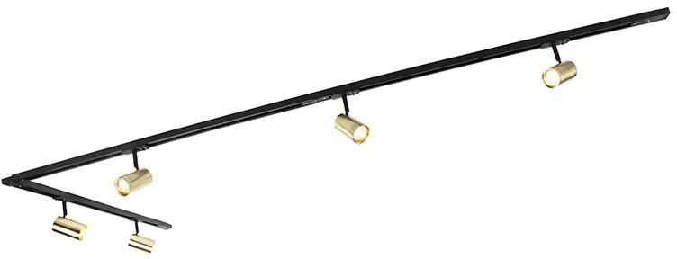 Okos sínrendszer fekete arannyal 1 fázisú 5 lámpás, beleértve a Wifi GU10-et - Jeana