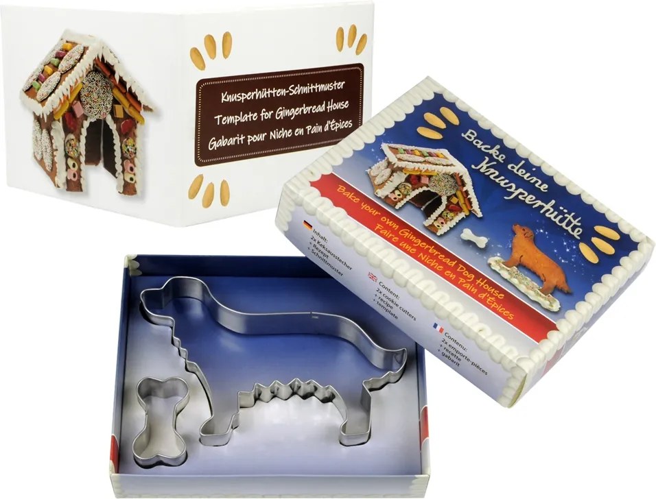 Mézeskalács sütőformák kutya szett csonttal és kutyaházzal