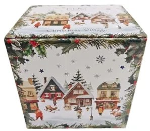 Karácsonyi porcelán nagy bögre díszdobozban Christmas Village 650 ml