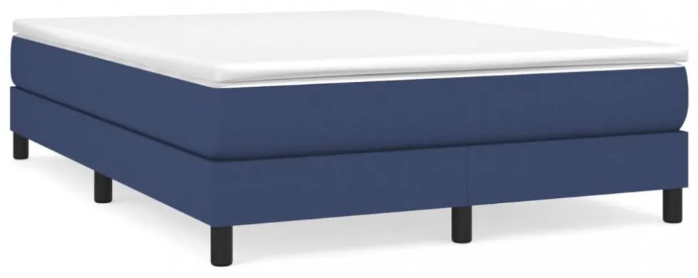 kék szövet rugós ágykeret 140 x 190 cm