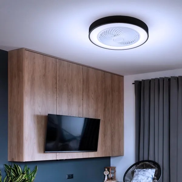 Brilagi-LED állítható lámpa ventilátorral LED/30W/230V 3000-6500K fekete+DO