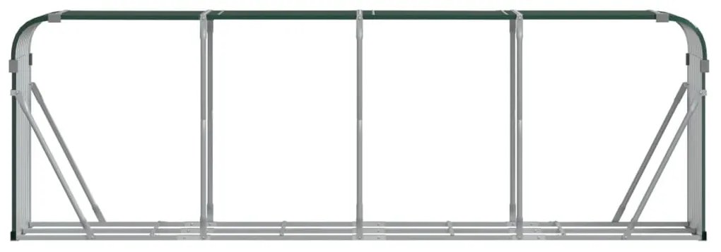 zöld horganyzott acél fatörzstartó 300 x 45 x 100 cm