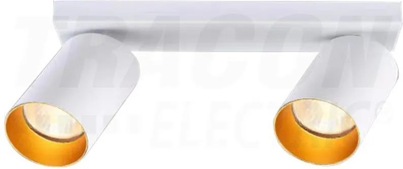 Mennyezeti spotlámpa, állítható, fehér, arany fényvisszaverővel 2xGU10