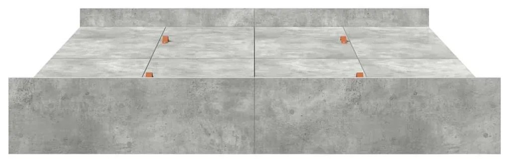Ágykeret tárolóval fiókkal Beton szürke 200 x 200 cm Faanyag