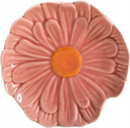 Rasset tányér kicsi virággal rózsaszín 10 cm Homla