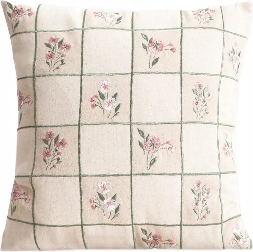 Damini párnahuzat lenvászon virágmintás 45x45cm Homla