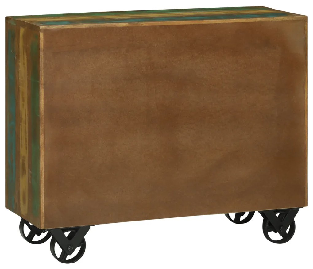Oldalszekrény 3 Fiókkal 80x30x65 cm Tömörfa Újrahasznosított
