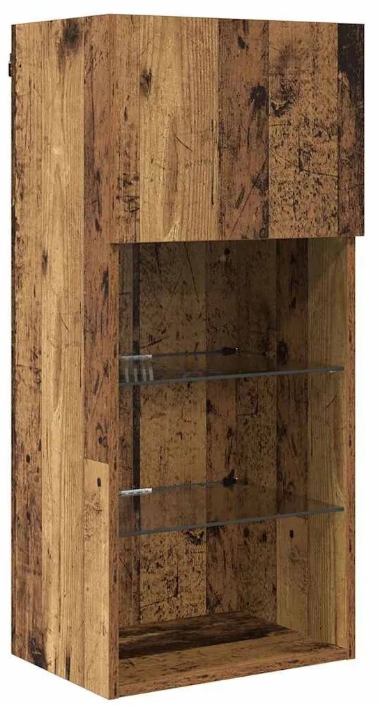 vidaXL Fali TV szekrények 2 pcs Öreg fa 40,5 x 30 x 90 cm Faanyag