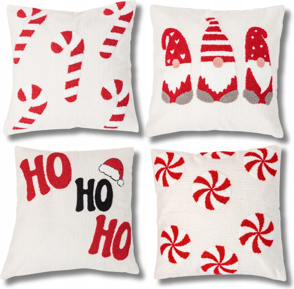 Ünnepi Párnahuzat Szett Aranyos Karácsonyi 45X45 CM 4 Db Moraj