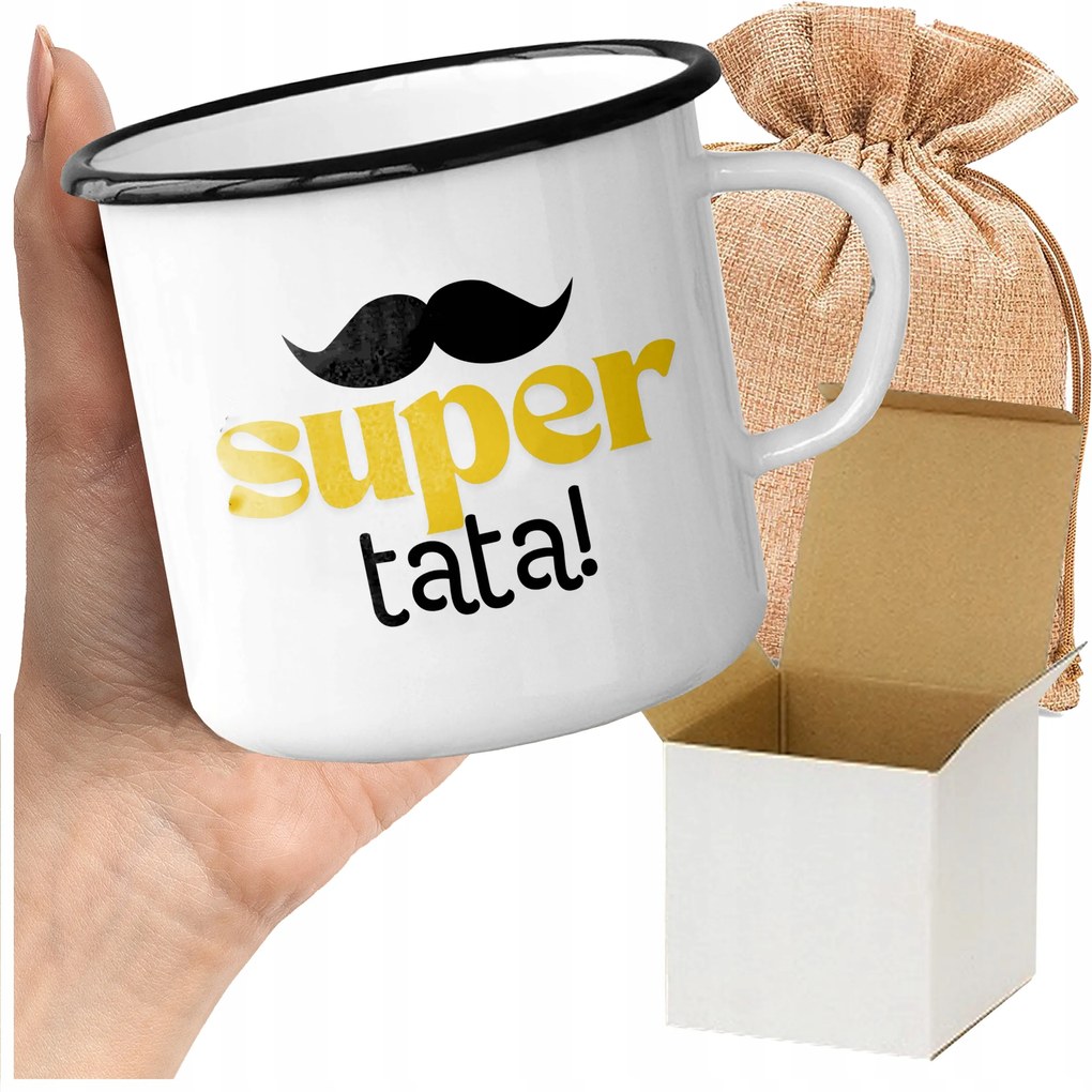 Zománcozott Bögre Szuper Apa Mintával Tökéletes Ajándék Apák Napjára