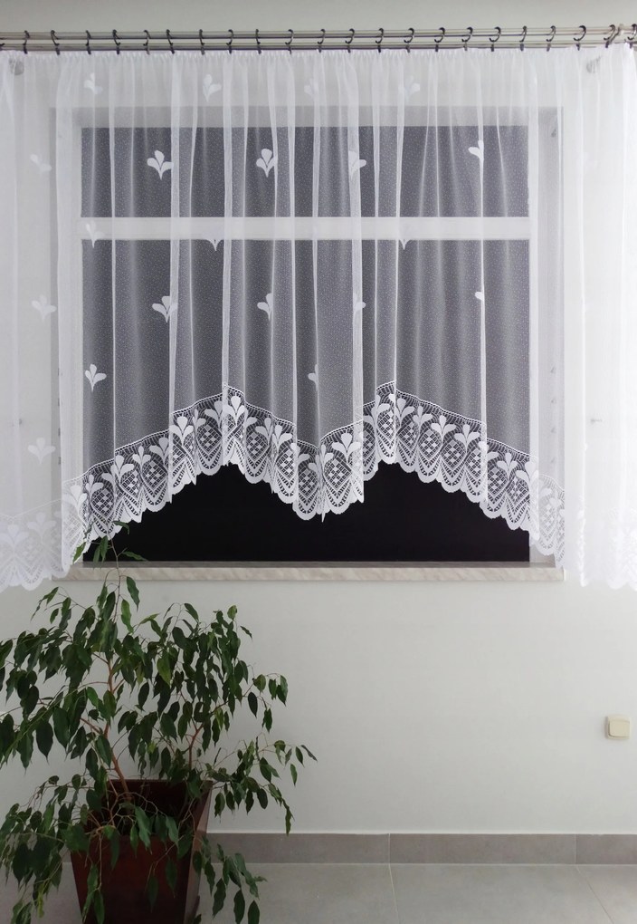 Mg Függöny Mező Hullám Fehér 400X160 kész szalaggal