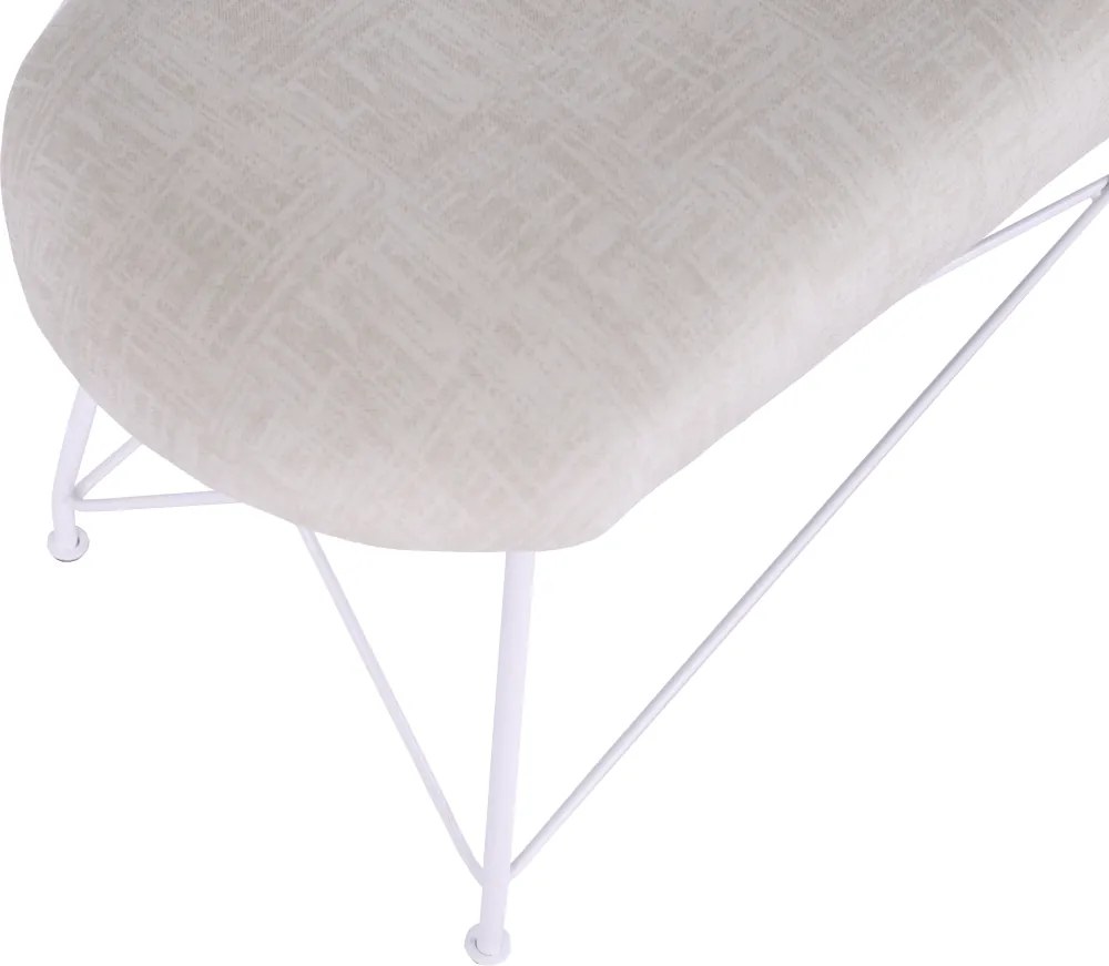 Dizájnos lóca, bézs szövet/fehér fém, RIVOLA