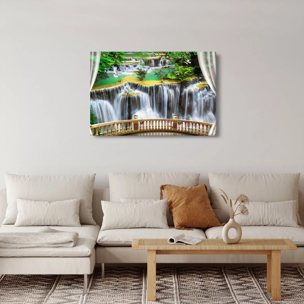 Kép - Varázslatos vízesések megtekintése (90x60 cm)