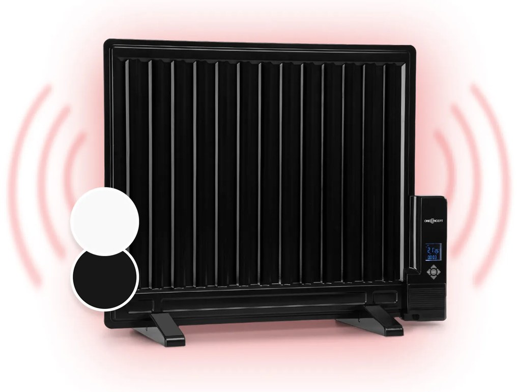 Wallander, olajradiátor, 600 W, termosztát, olajfűtés, lapos design, fekete