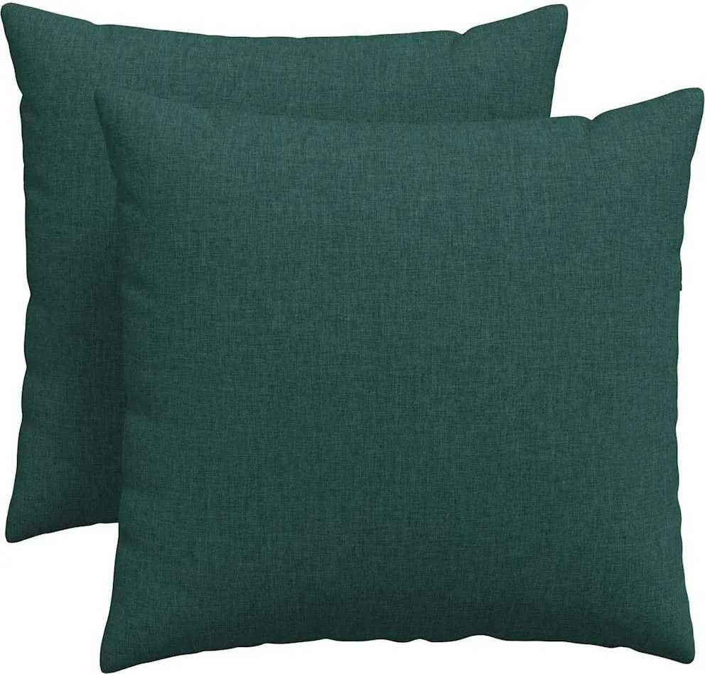 vidaXL Kanapé párnák 2 pcs Sötétzöld 50 x 50 cm szövet