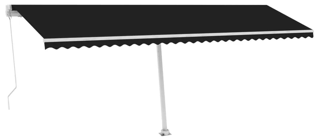 Antracitszürke kézzel behúzható LED-es napellenző 600x300 cm