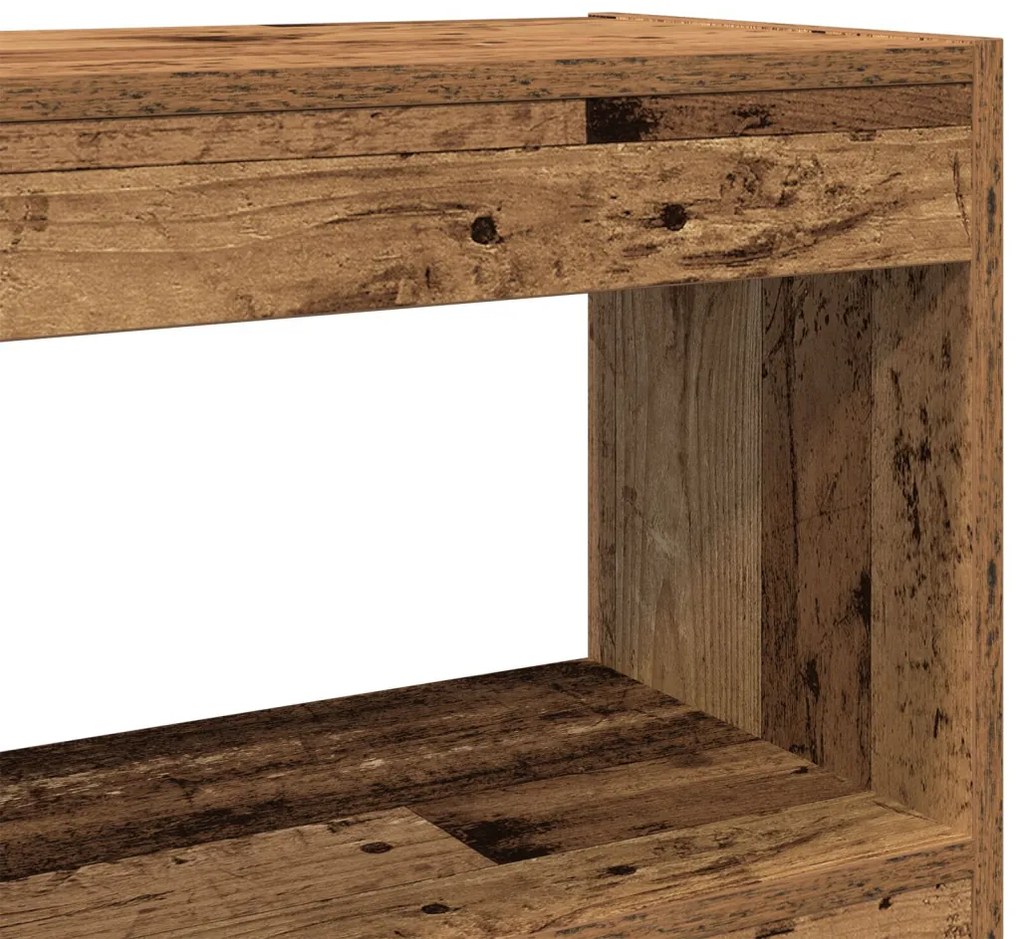 Könyvespolc / Szobaelválasztó Régi Fa, 100x30x72 cm, Mérnöki Fából Készült