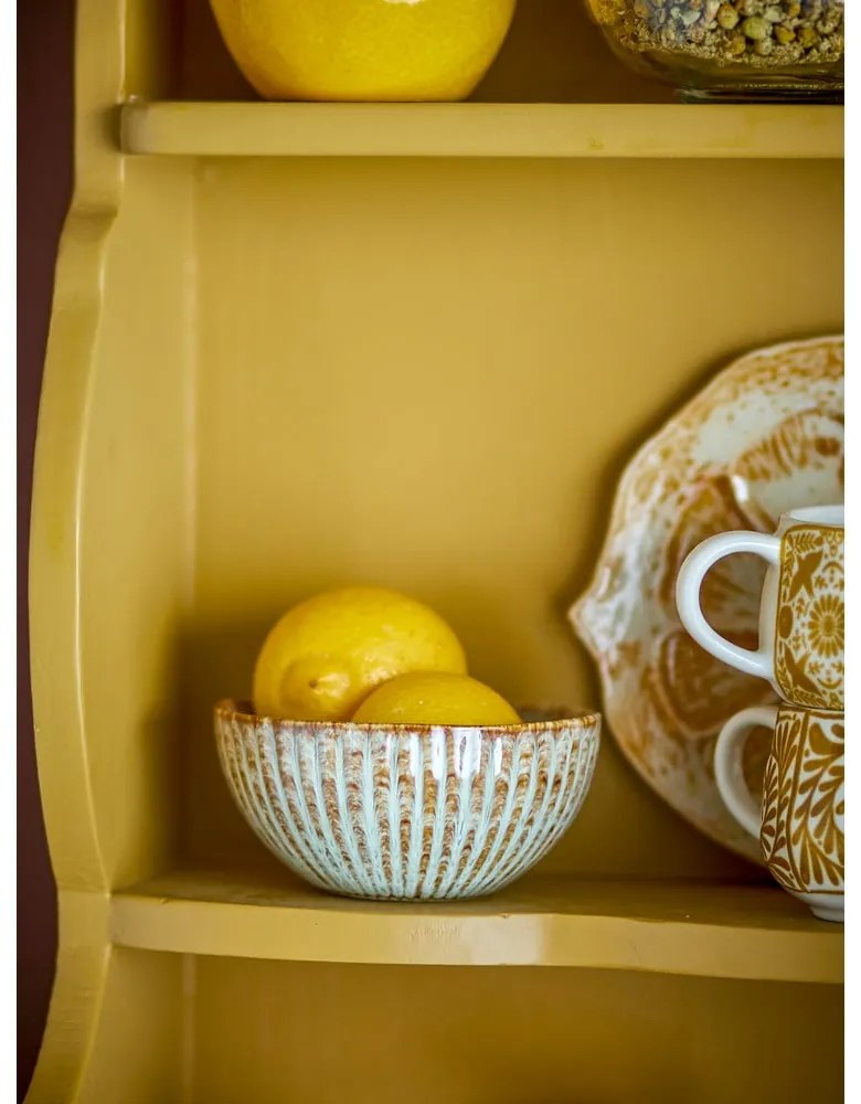 Kék-bézs kőedény szervírozó tálka 200 ml Fleur – Bloomingville