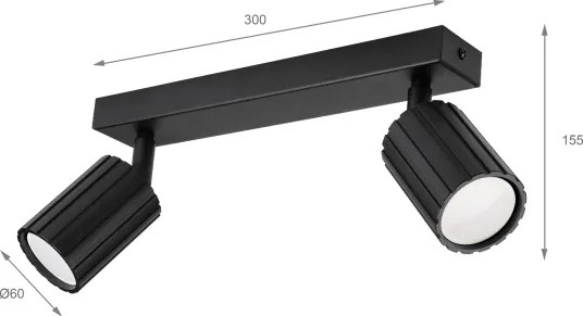 Brilagi - CRISPINA irányítható spotlámpa 2xGU10/10W/230V fekete