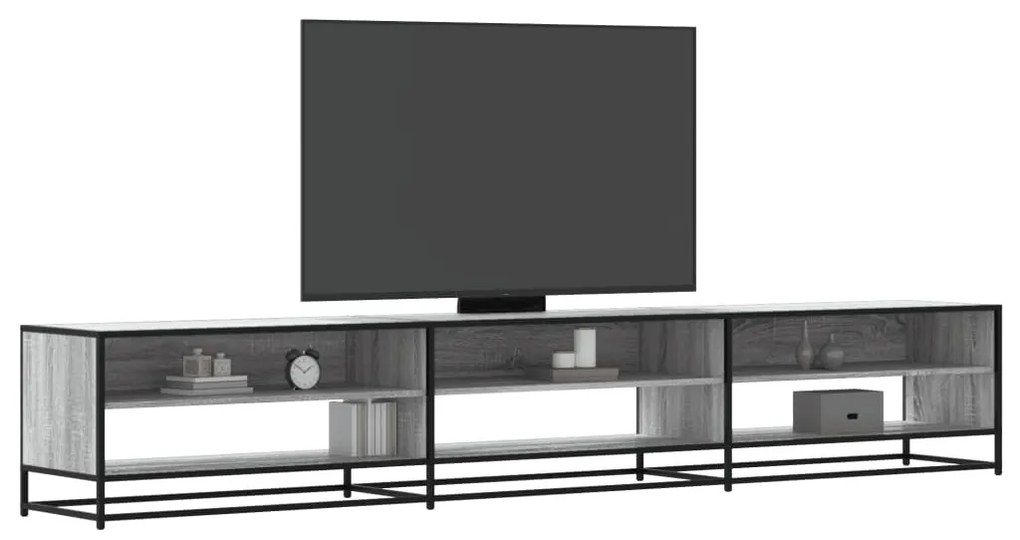 szürke sonoma színű szerelt fa TV-szekrény 270 x 40 x 46 cm