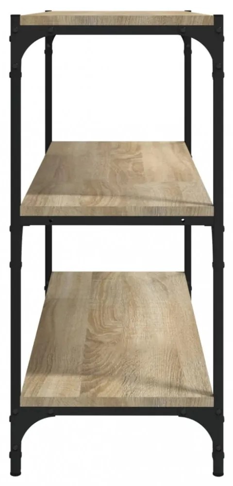 sonoma tölgy szerelt fa és acél könyvszekrény 80 x 33 x 70,5 cm