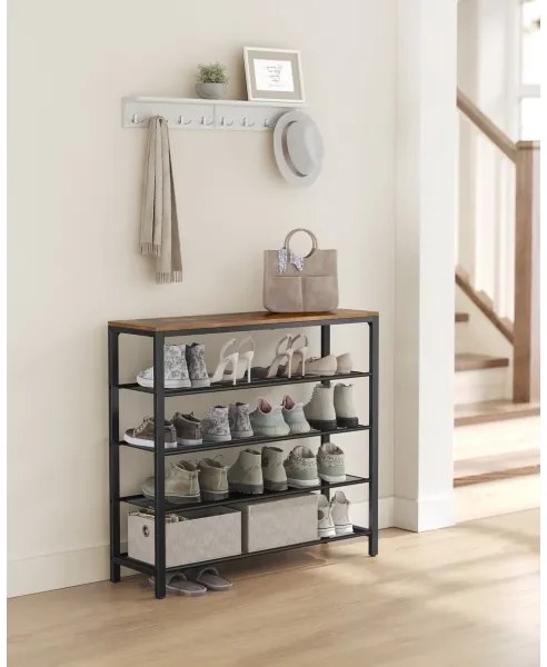 DAVOR cipőtároló barna/fekete